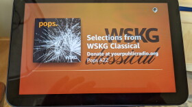 Echo Show displaying WSKG Classical's new "Nocturne A2Z" ALEXA skill.