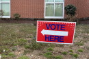 "Vote Here" sign