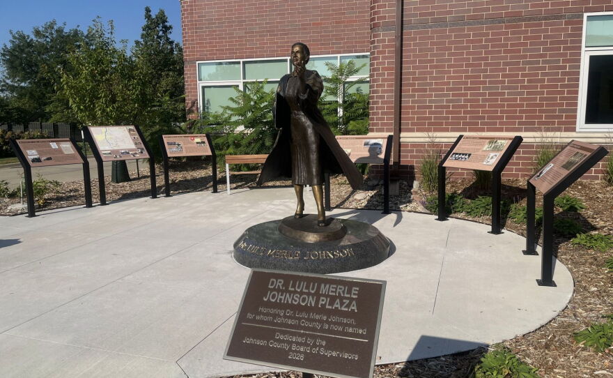 Johnson County will dedicate the commemorative Dr. Lulu Merle Johnson Plaza, featuring a bronze sculpture of Johnson and six panels that will tell her story and the history of Black Iowans, in Iowa City on Aug. 29.