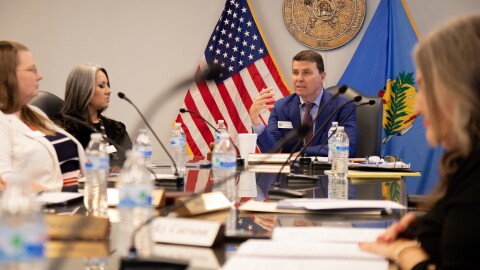 The Oklahoma State Board of Education is led by State Superintendent Lindel Fields at its December 2025 meeting.