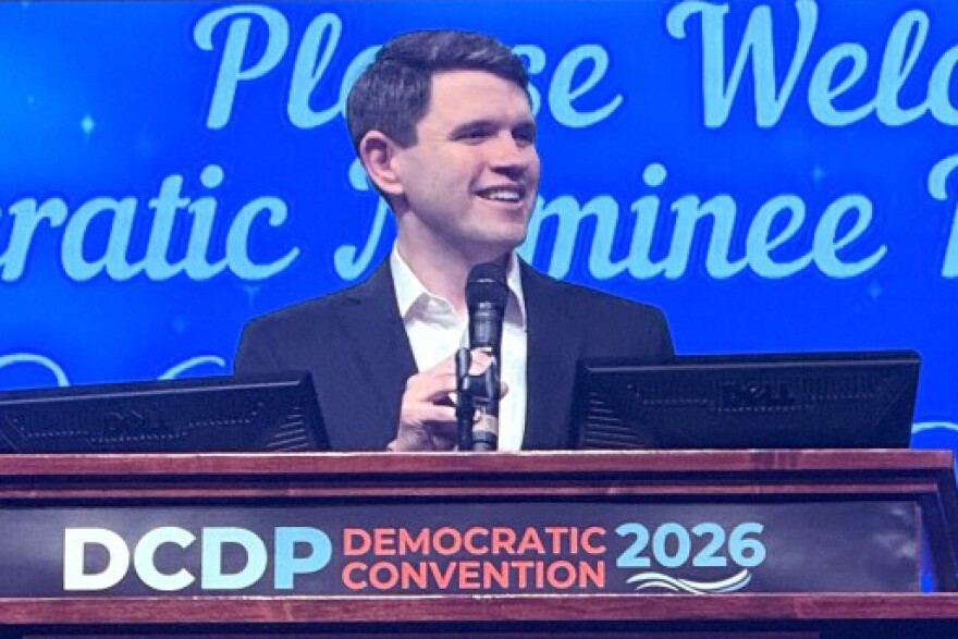 James Talarico speaking at the first ever Dallas County Democratic Party countywide inaugural convention.