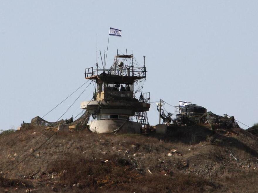 An Israeli army observation point is seen near the village of Majdal Shams in the Golan Heights. Israel seized and occupied the Golan Heights in the 1967 war.