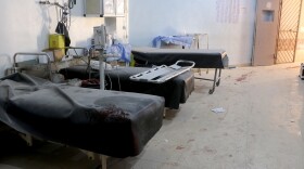 A March 21 attack by the Assad regime forces and Iran-backed terrorist groups targeted a hospital in Aleppo, killing six civilians and injuring 15. Above: A view of the damaged site.