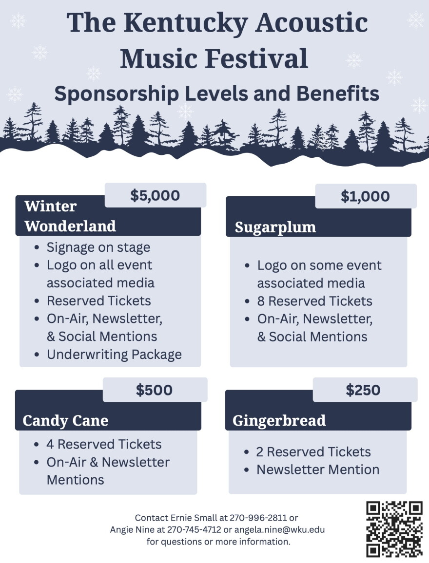 Document listing sponsorship levels for 2026 KAMF