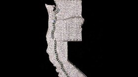 Jevon Lawson wore a diamond pendant with pale green gems mimicing the OxyContin trail from Los Angeles to Washington state. 