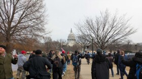 A small crowd of far-right activists marched on the U.S. Capitol Tuesday, Jan. 6, 2026, in a nonviolent protest. They followed the path of the march five years earlier, when rioters attacked the Capitol in an attempt to stop certification of Joe Biden's presidential election.