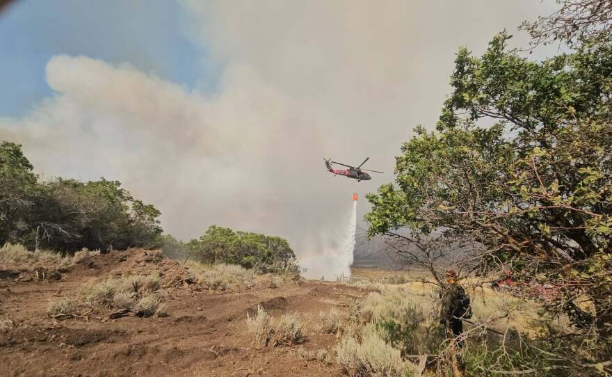Photos of the Rocky Canyon Fire shared on the morning of Aug. 11, 2026.