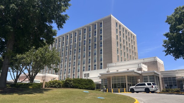 The main hospital tower at Novant New Hanover Regional Medical Center on the South 17th Street campus.