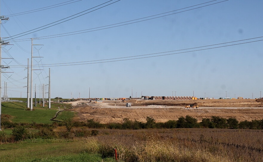 View of the construction site of the Evergy Mullin Creek power plant south of Maryville.