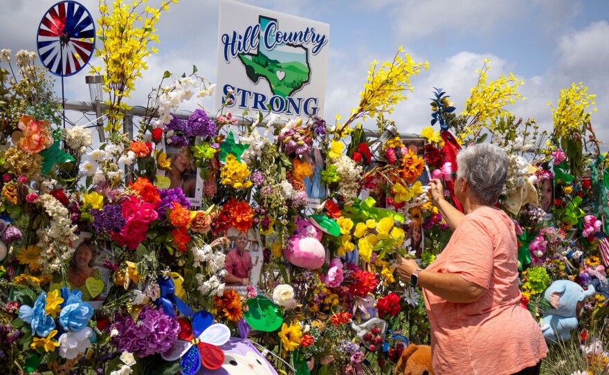 The memorial for flood victims in Kerrville.