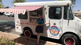 stacey gordon outside her puppet pie ice cream truck