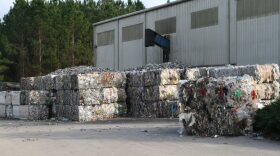 Bales of recyclable waste sit outside of the Leveda Brown Environmental Park in Gainesville. Alachua County Commissioners recently discussed more efficient plans to deal with the waste.