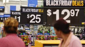 People shop ahead of Black Friday at a Walmart Supercenter in Burbank, California.