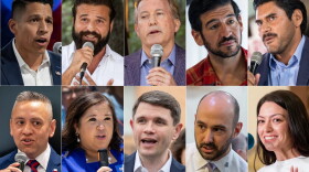From top left: Republicans Carlos De La Cruz, Brandon Herrera, Ken Paxton, Marc LaHood and Jorge Borrego are shown. From bottom left: Johnny Garcia, Katy Padilla Stout, James Talarico, Zack Dunn and Kristian Carranza are shown.