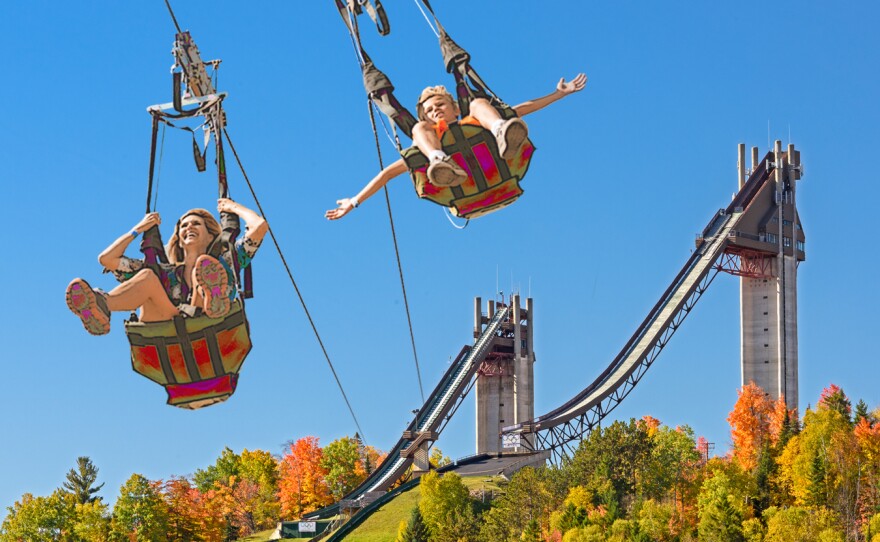 Rendering of proposed ziplines and the Olympic Ski Jumping Complex