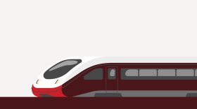 Rendering of a red train