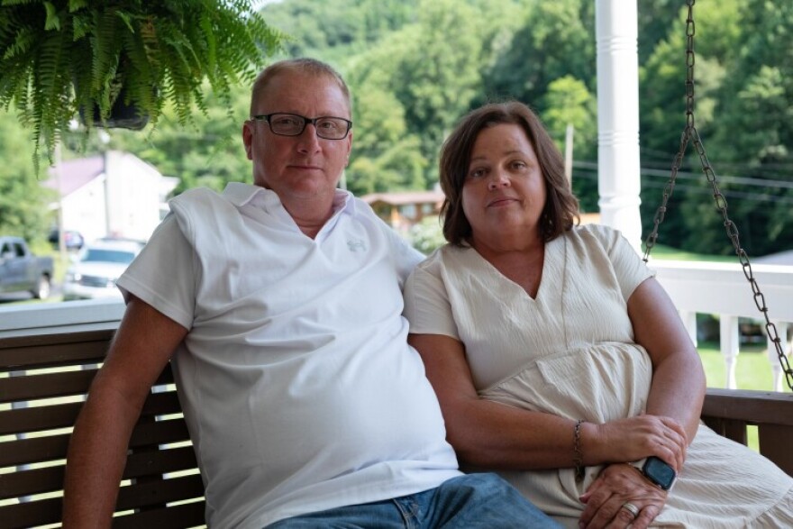 Like many miners with advanced black lung disease, Tim Balthis looks healthy, sitting with his wife Fran Balthis on their porch in Pound, Va. But a scan of his lungs shows so much fibrotic tissue a doctor told Balthis he was surprised he was still alive.