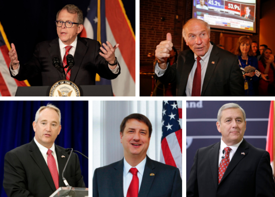 From top left: Ohio Governor-elect Mike DeWine; Congressman Steve Chabot; State Auditor-elect Keith Faber; Former Hamilton County Commissioner Chris Monzel; and State Attorney General-elect Dave Yost. All were on the Republican ticket this past November. 