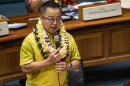 Hawaiʻi Sen. Glenn Wakai speaks during the discussion of the bill that will increase the state's lodging tax, Friday, May 2, 2025, at the state Capitol in Honolulu.