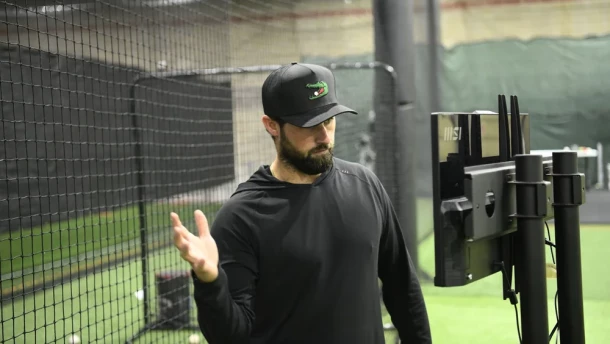 LJ Hatch works with a young athlete at The Lab KC in Shawnee, KS.