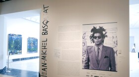 FILE - The entrance to an exhibit by artist Jean-Michel Basquiat is seen at the Orlando Museum of Art, June 1, 2022, in Orlando, Fla.