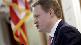 North Carolina House Speaker Destin Hall, R-Caldwell, presides over the session at the Legislative Building, Jan. 8, 2025, in Raleigh, N.C. (AP Photo/Chris Seward, File)
