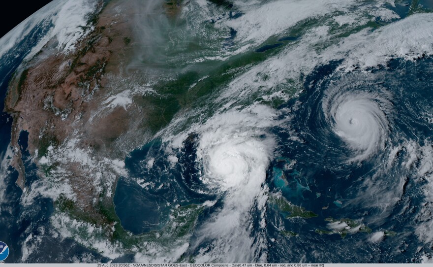 NOAA satellite image of Hurricane Priscilla in the Pacific Ocean