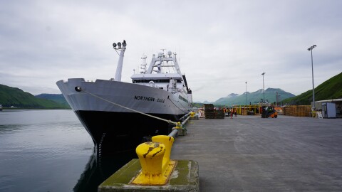 The Northern Eagle docked in Unalaska/Dutch Harbor in July 2020.