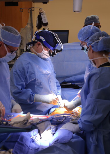 Dr. Robert Saeid Farivar in surgery.