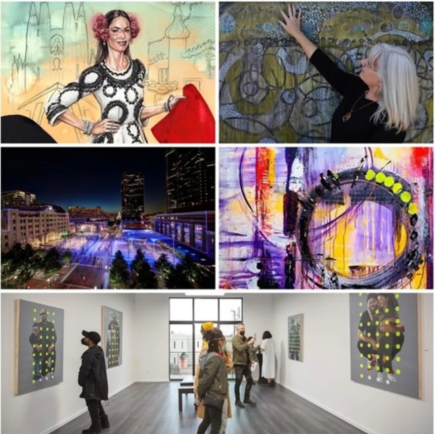 Montage of works at arts festival