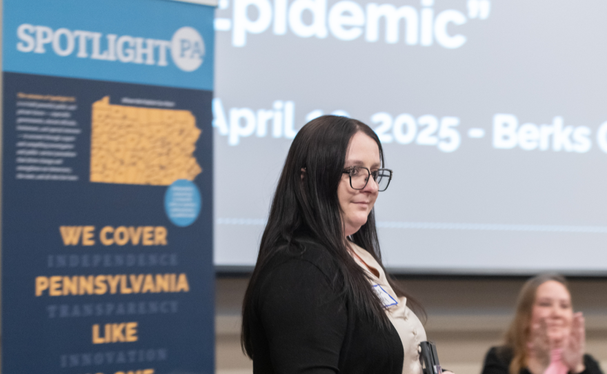 During a community forum hosted by Spotlight PA in Berks County in April 2025, Jessica Berry shared her experience with Pennsylvania’s addiction crisis.