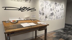 Derek Hess drawing table