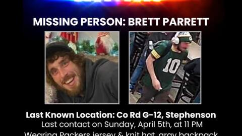 Poster of missing man Brett Parrett