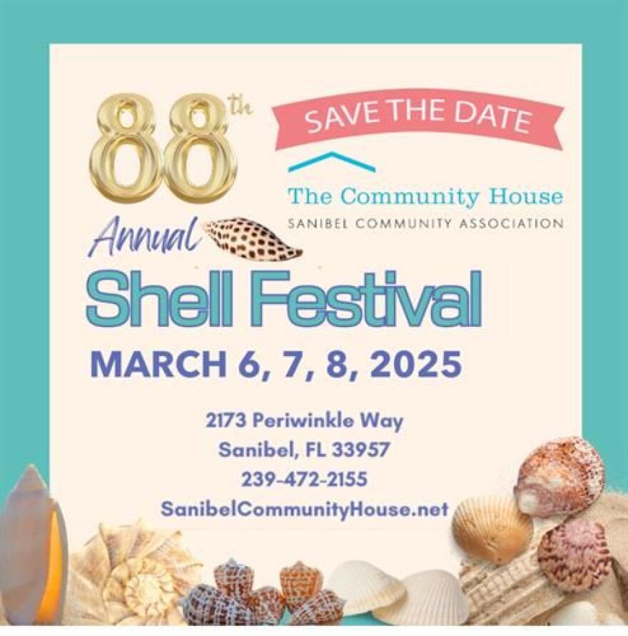 Poster for 88th Annual Sanibel Shell Art Fest