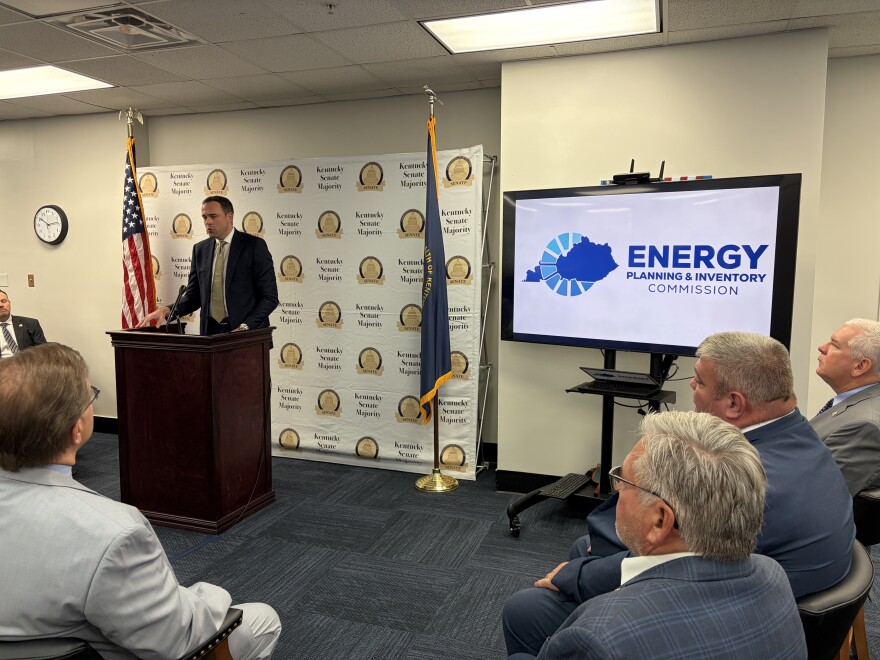 Sen. Stephen West, R-Paris, speaks about the Energy Planning and Inventory Commission's report on future electricity demand in Kentucky. The report anticipates growing demand from data centers.