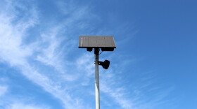 A Flock camera operated by the Butte County Sheriff's Office on River Road and Highway 32 outside Chico, California on Wednesday, Aug. 12, 2026.