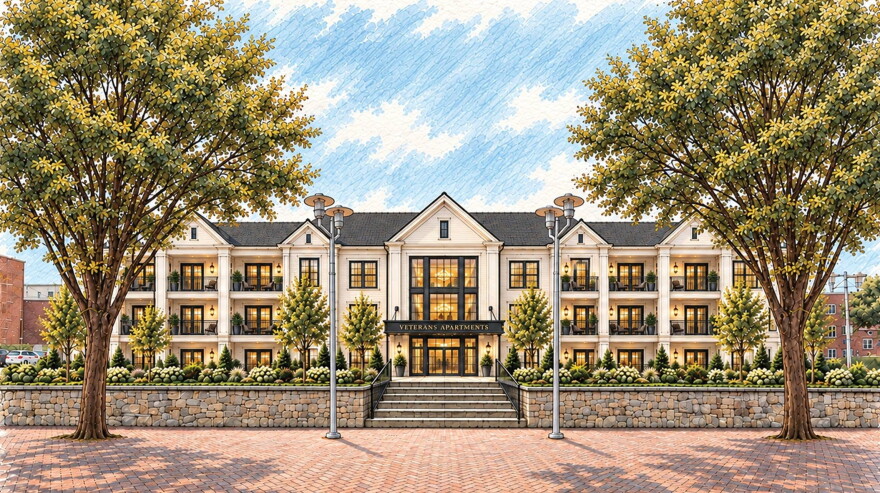 A rendering of apartments planned for the Owensboro riverfront