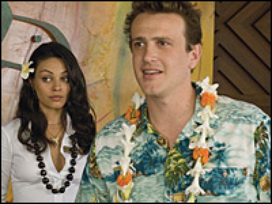 Peter (Jason Segel) tries to forget his ex at a Hawaiian resort; Mila Kunis is on hand to help, but it's not that simple: The ex turns up, new lover in tow.