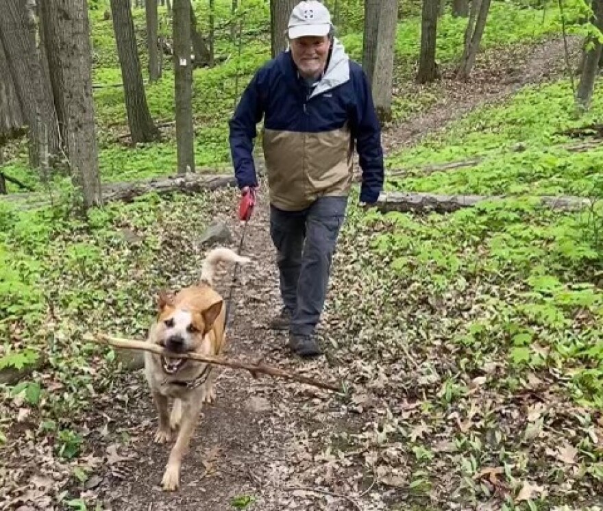 Todd Ambs and his dog Archie.