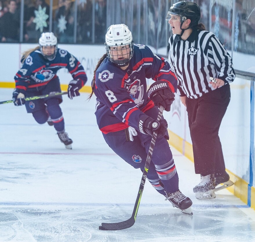 Kelly Babstock is a leader and role model in women's hockey and is a fan favorite with the Metropolitan Riveters of the PHF