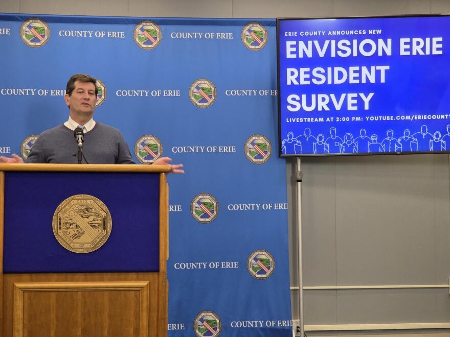 Erie County Executive Mark Poloncarz announces launch of Envision Erie survey.