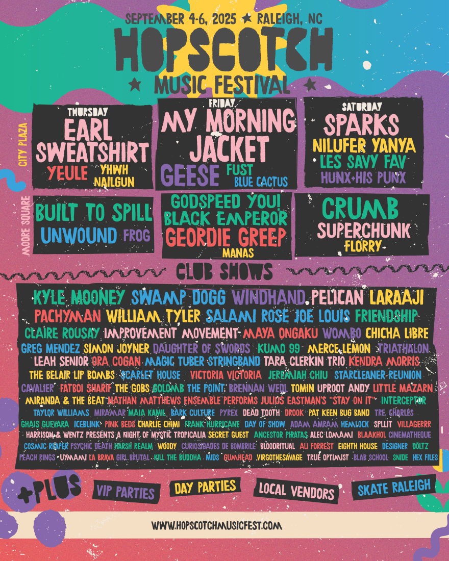 Poster for the 2025 Hopscotch Music Festival