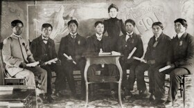  The first graduating class of the Stewart Indian School in 1901 in Carson City, Nev.