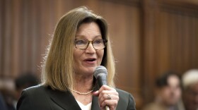 Connecticut State Representative Laura Dancho speaks during the legislative session as it opens in Hartford on February 7, 2024.