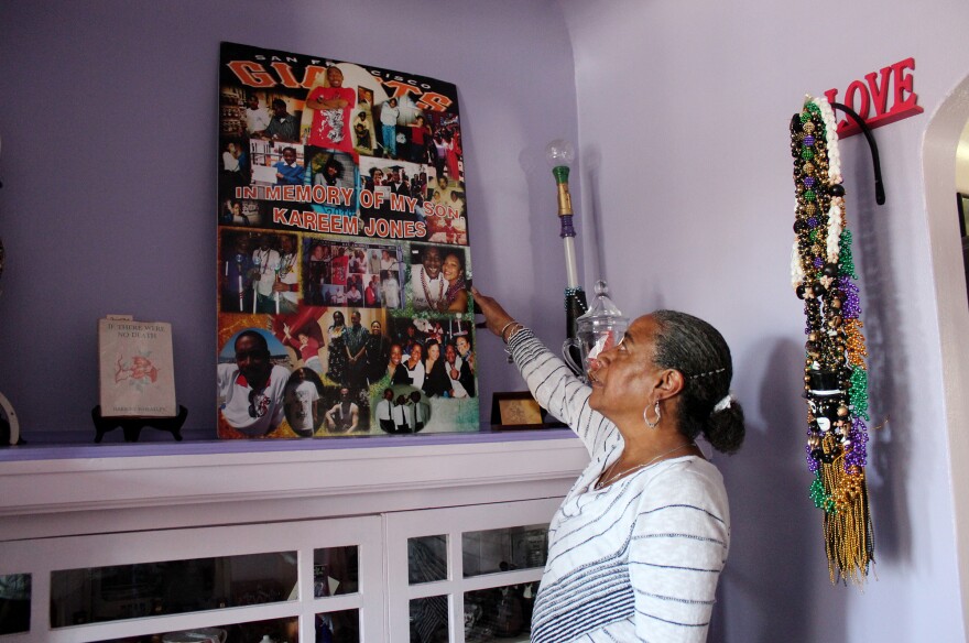 In her San Francisco home, NeDina Brocks-Capla has made a shrine filled with memories of son Kareem Jones, who died of sickle cell disease in 2013.