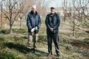 alvin Hoover and Jim Jarsulic founders of Turner Community Garden in the garden’s orchard in Kansas City, Kansas.