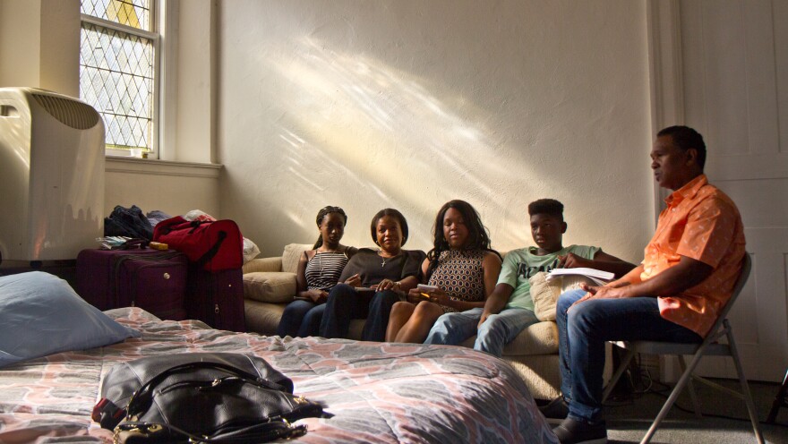 The Thompson family moved to the U.S. from Jamaica to escape threats from gangs has lived in South Jersey for 12 years. From left, daughter Christina, mother Oneita, adult daughter Shannakay Thompson-White, son Timothy and father Clive. When the parents received deportation notices, they moved into sanctuary at the First United Methodist Church of Germantown.