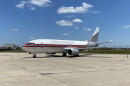 A cargo airplane is seen parked at the Central Illinois Regional Airport. 