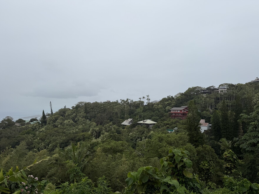 Gray clouds hover over Oʻahu on Oct. 27, 2026, around 11:30 a.m.