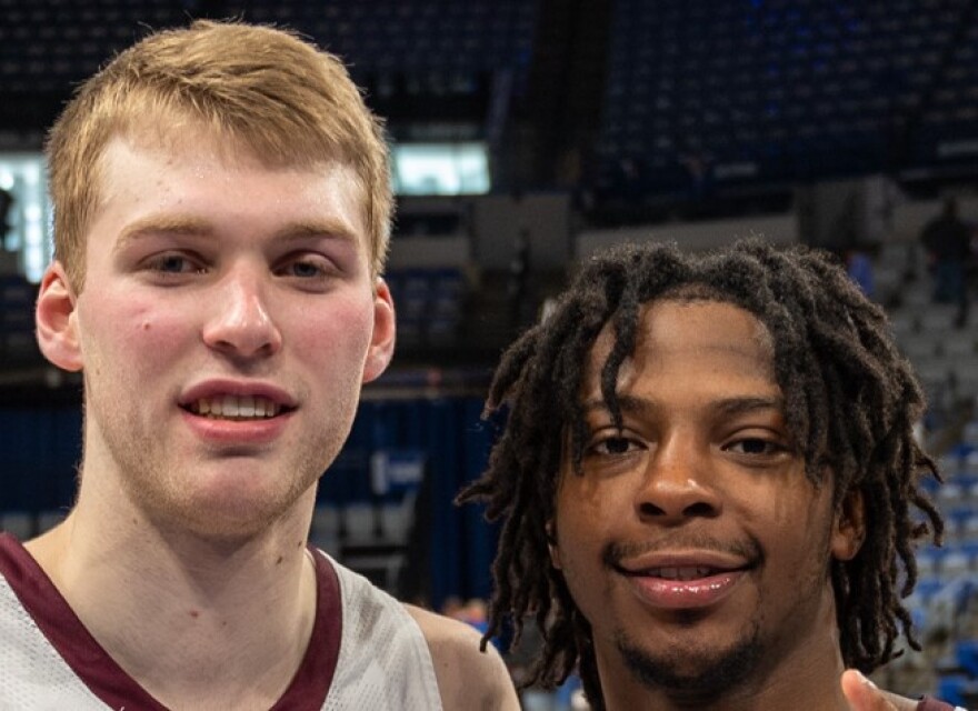 Headshots of Marcus Domask and Lance Jones as Saluki players